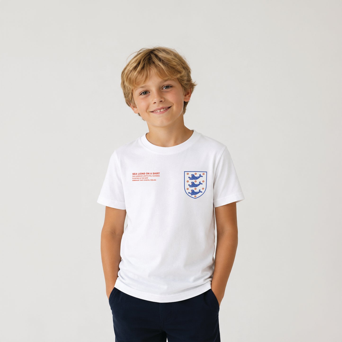 SEA LIONS ON A SHIRT - Home White T Shirt (Kids)