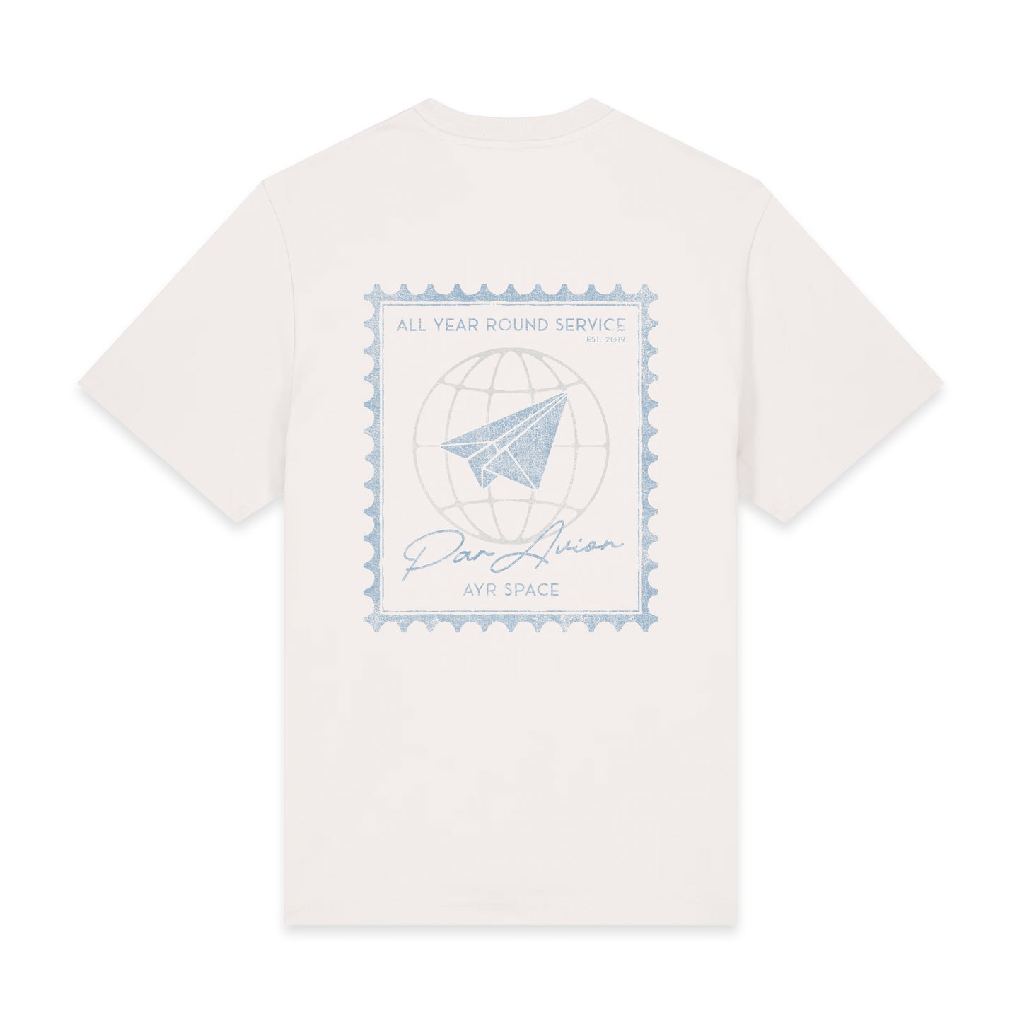 Par Avion T-Shirt in off white, back view