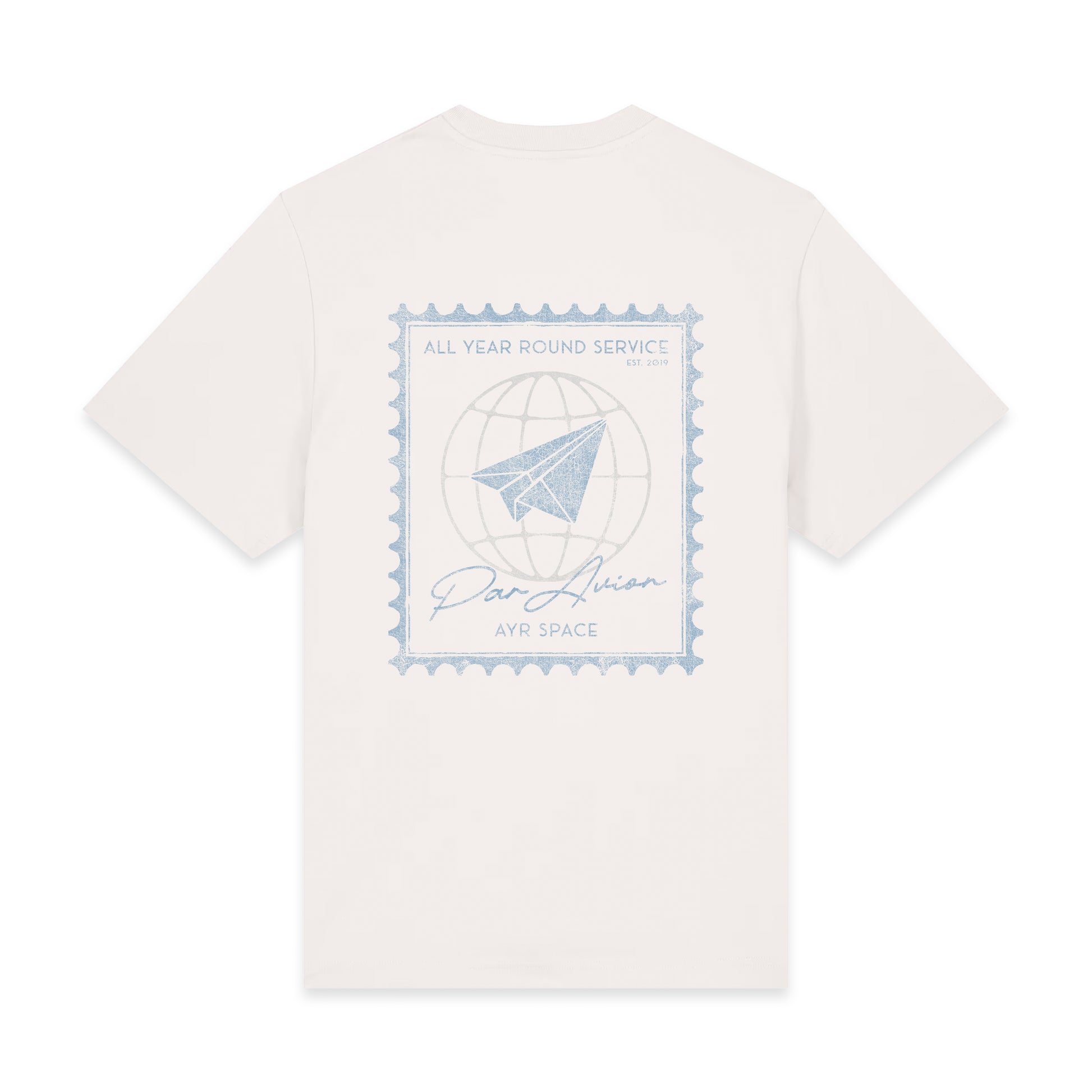 Par Avion T-Shirt in off white, back view
