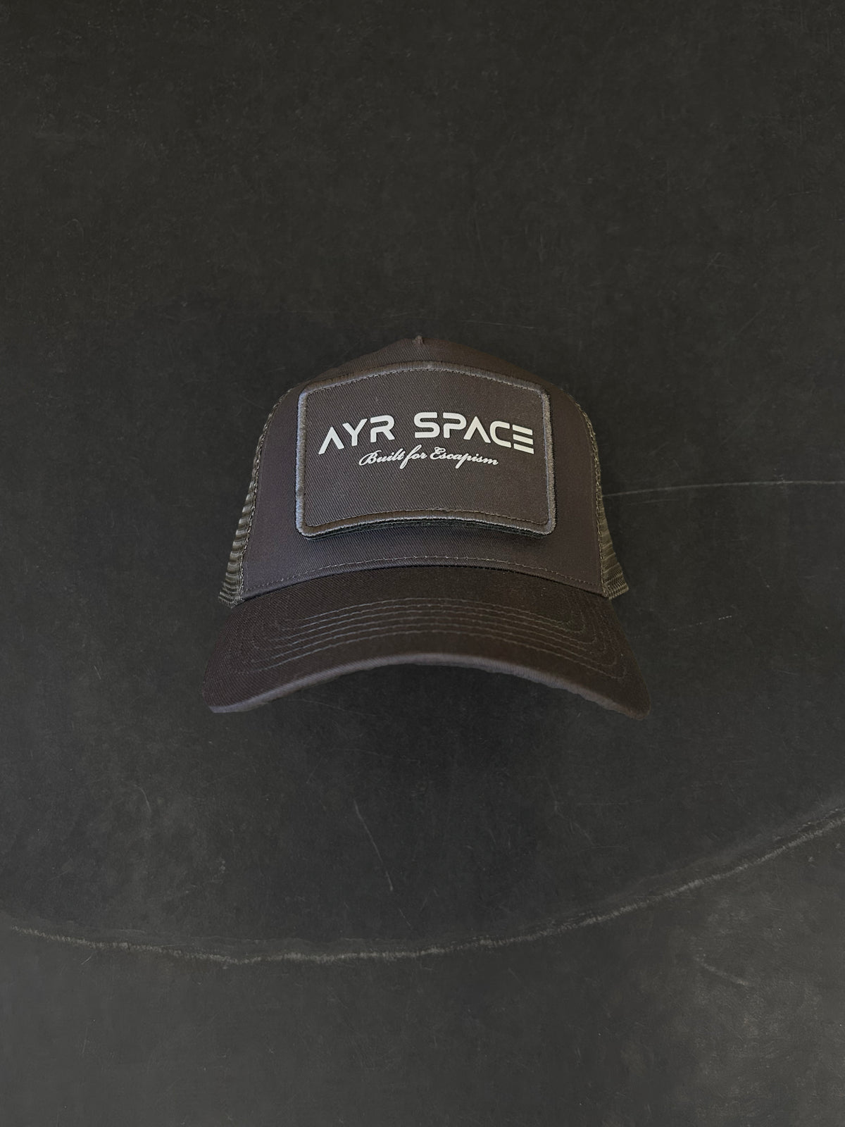 Ayr Space Patch Trucker Cap - Graphite Grey