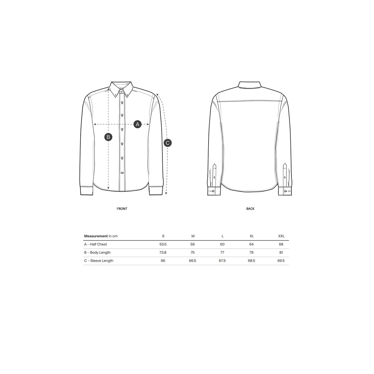 Built For Escapism Shirt size guide and measurements