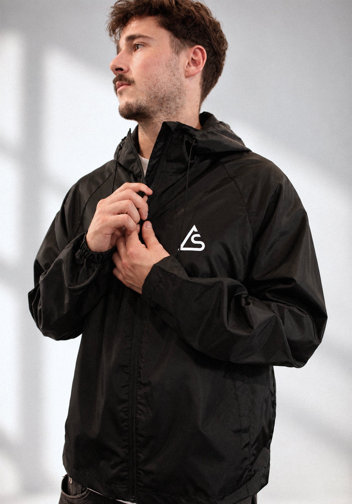 Logo Windbreaker — Jet Black