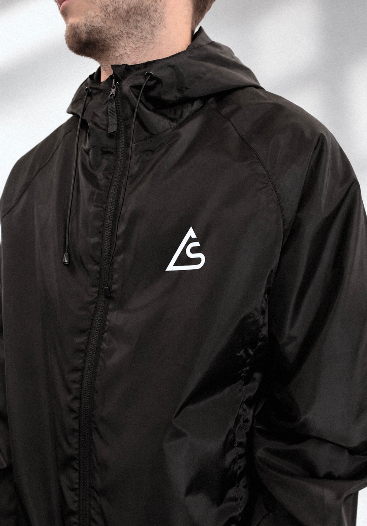 Logo Windbreaker — Jet Black