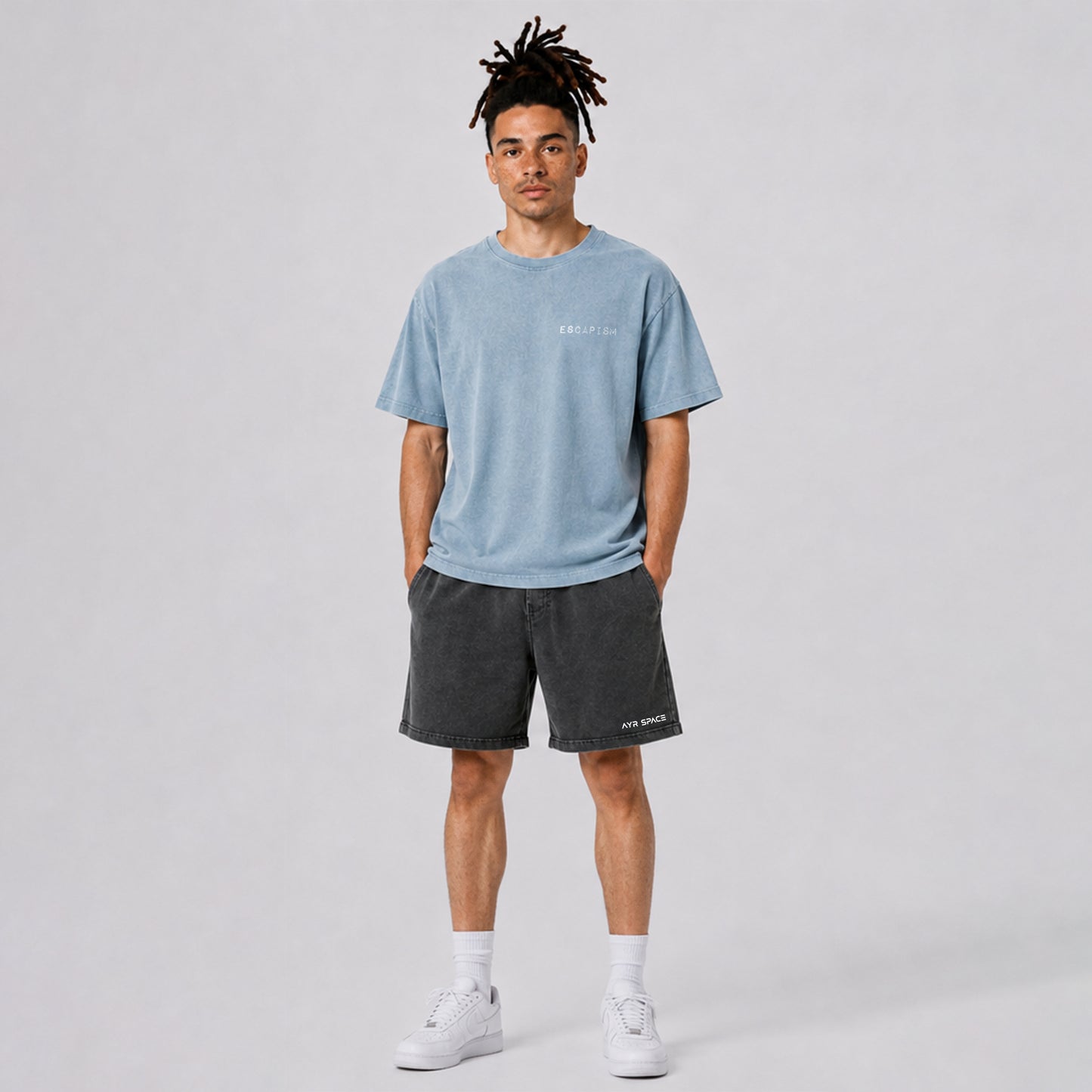 Ayr Space Jogger Shorts - Weathered Slate