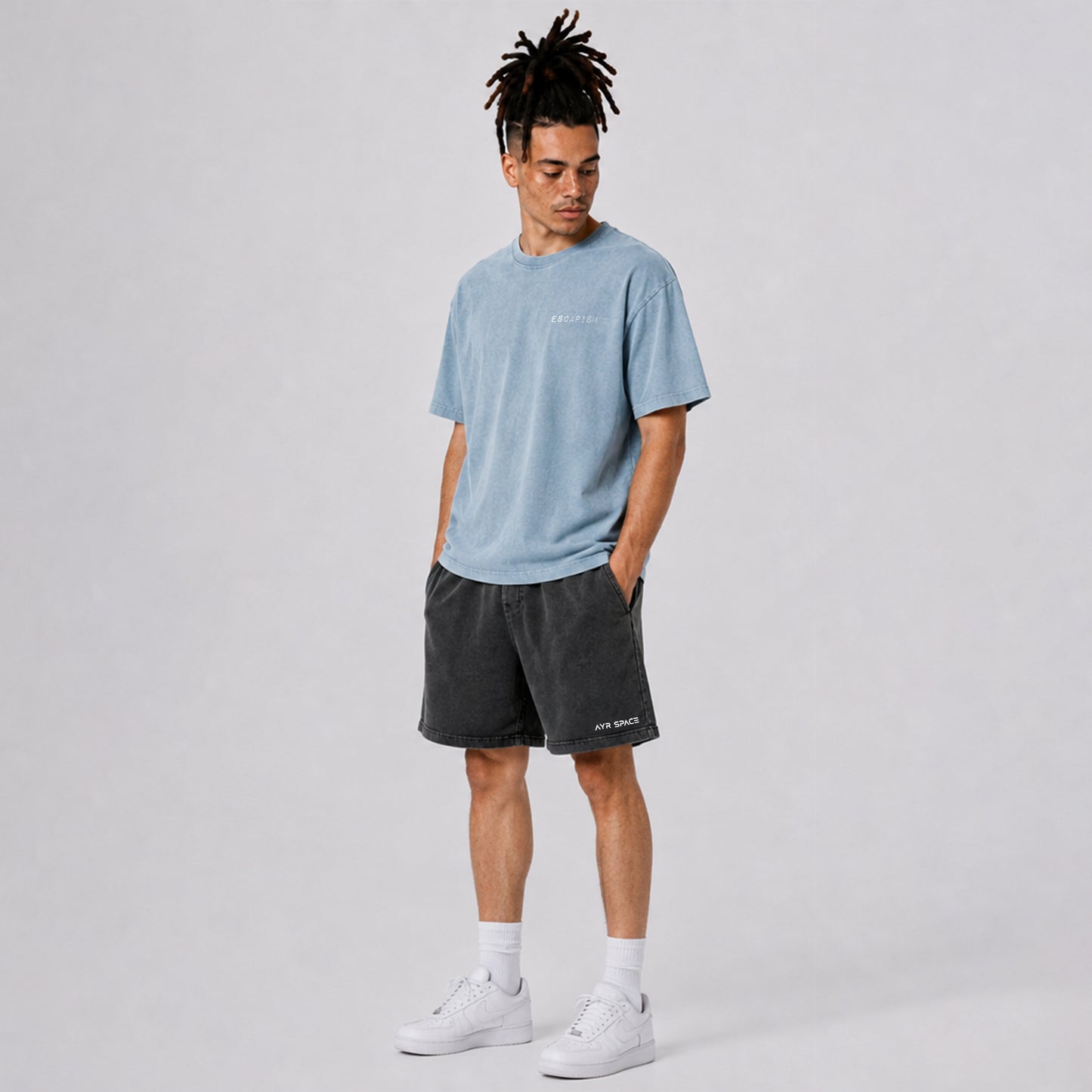 Ayr Space Jogger Shorts - Weathered Slate